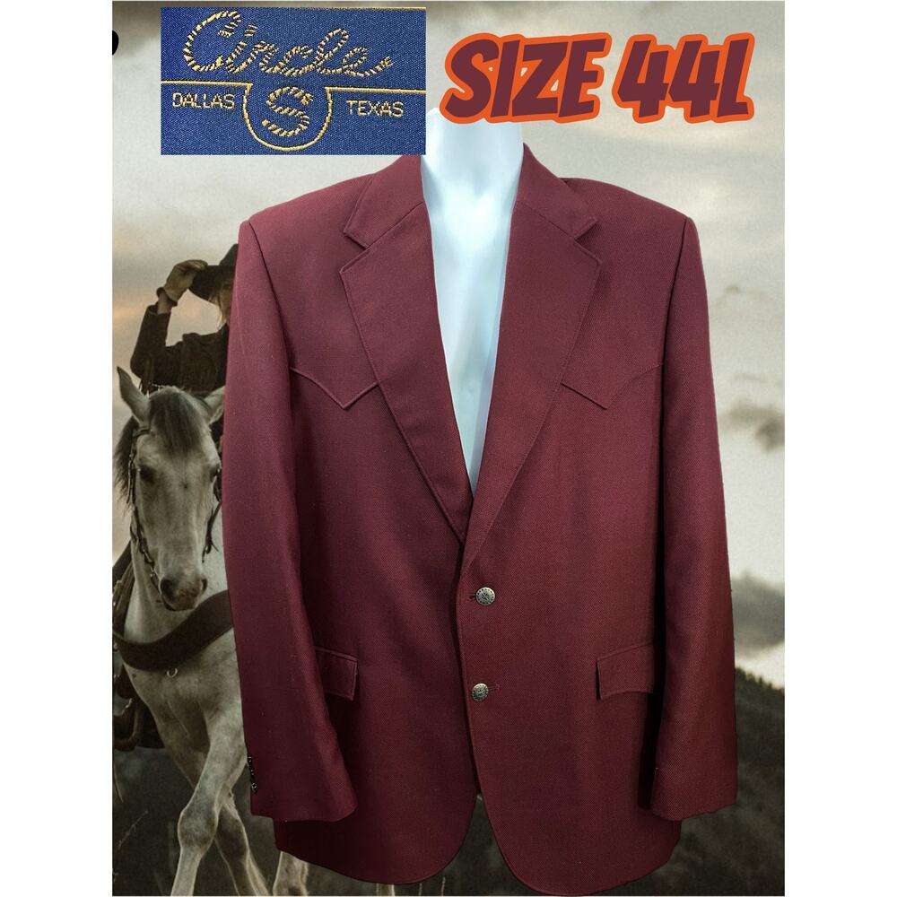 vintage mens Red Circle S western blazer jacket sport suit coat cowboy usa 44L